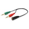 Кабель-переходник аудио jack 3.5(f) 4pin - 2 x jack 3.5(m)  20см  Cablexpert