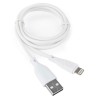 Кабель USB A(m) - Lightning(m)  1.0м White Cablexpert CCB-USB-AMAPO1-1MW