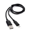Кабель USB A(m) - Lightning(m)  1.0м Black Cablexpert CCB-USB-AMAPO2-1MB